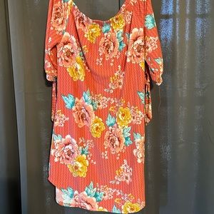 Strapless floral dress